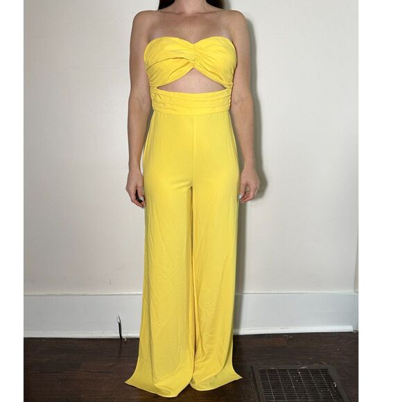NBD x Naven Strapless Lauren Jumpsuit in Yellow Size Medium - Picture 4 of 8